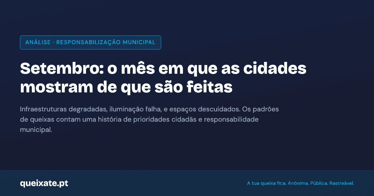Setembro nas Câmaras: Qual é o Padrão de Queixas Após o Verão?