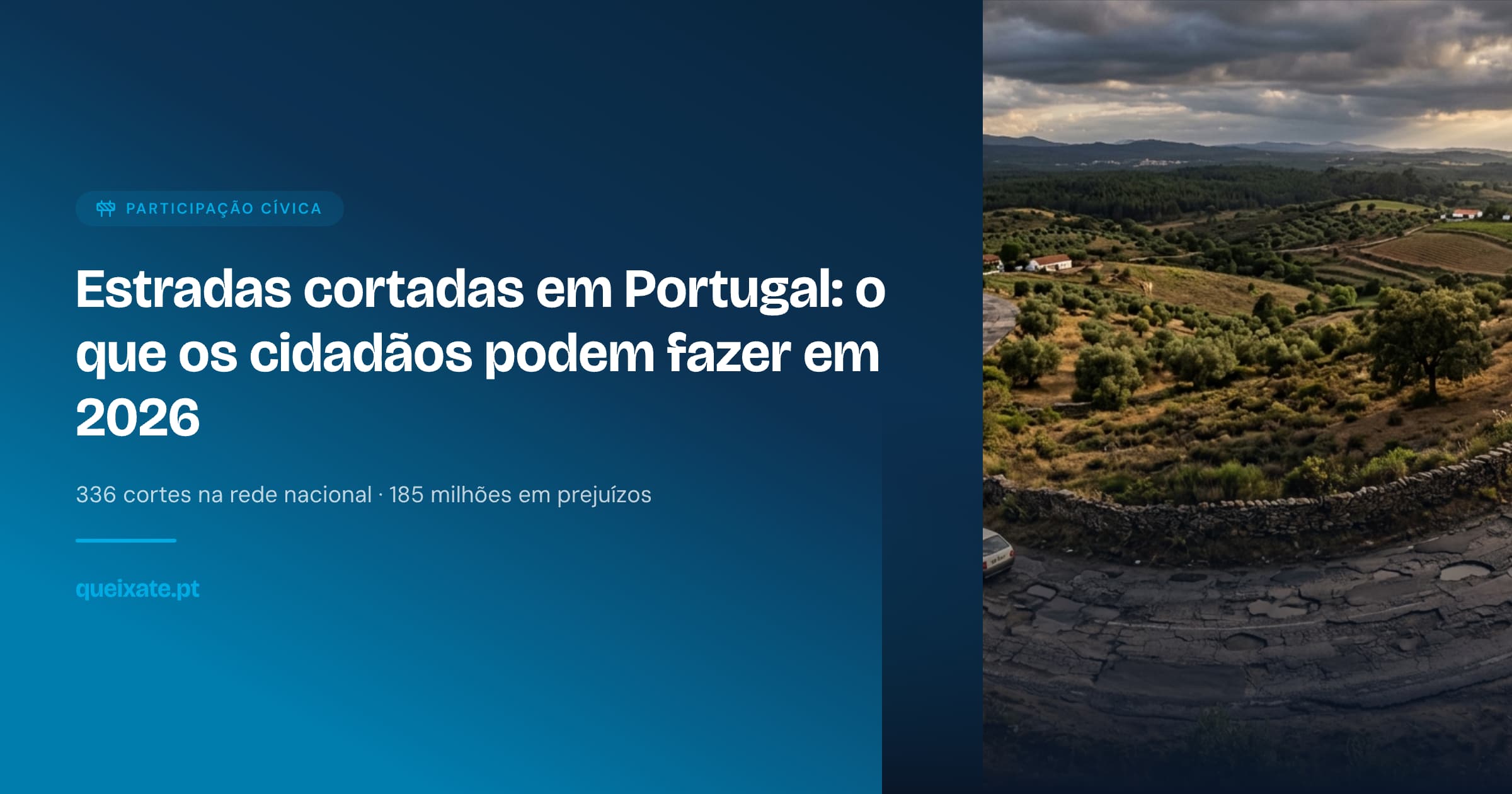 Estradas cortadas em Portugal - infraestruturas degradadas que precisam da atenção dos cidadãos em 2026