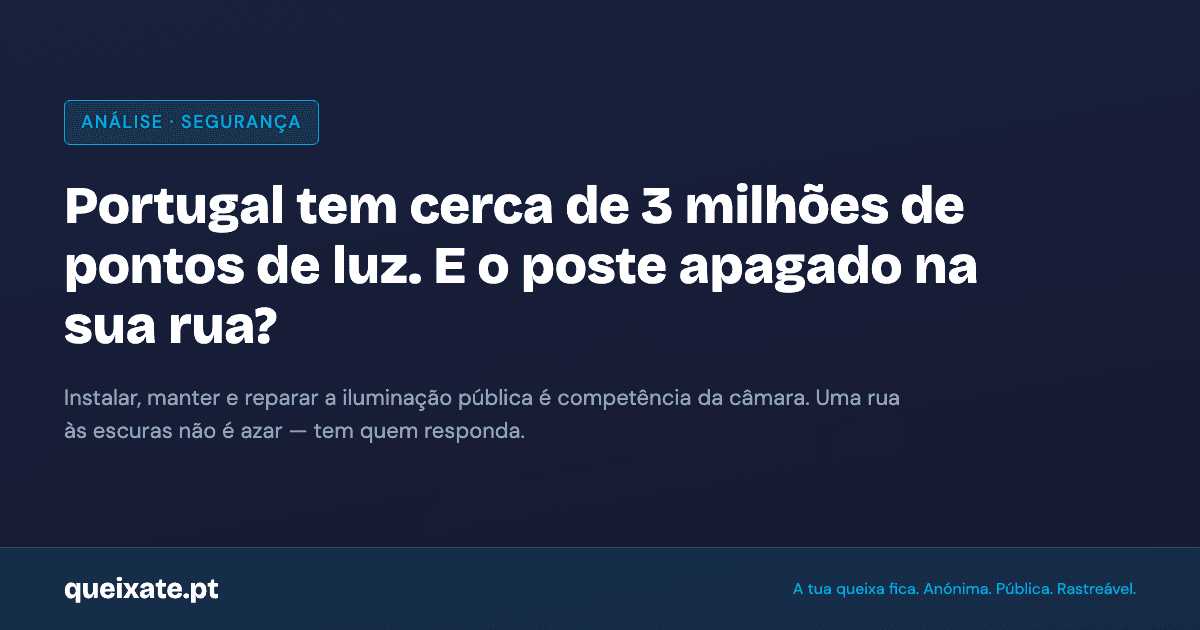 Portugal has around 3 million street lights. And the broken lamp post on your street — how long has it been dark?