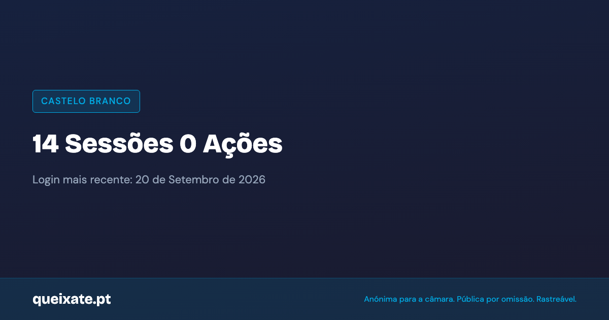 Castelo Branco: 14 sessões, 0 ações